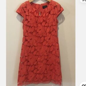 Fiery Red Lace Dress with slip